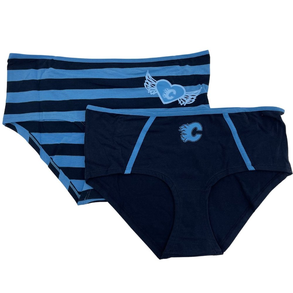 NHL | Women's Boycut Underwear | Flames | Size XLarge | Blue **NEW